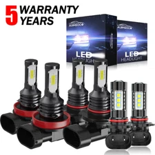 For Ram 1500 2011-2018 LED Headlight KIT Hi Lo Beam + Fog Light Bulbs 360000LM