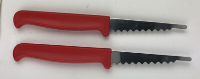 2  Grapefruit Knives Stainless Steel/Plastic Handle Vintage Not Sharp