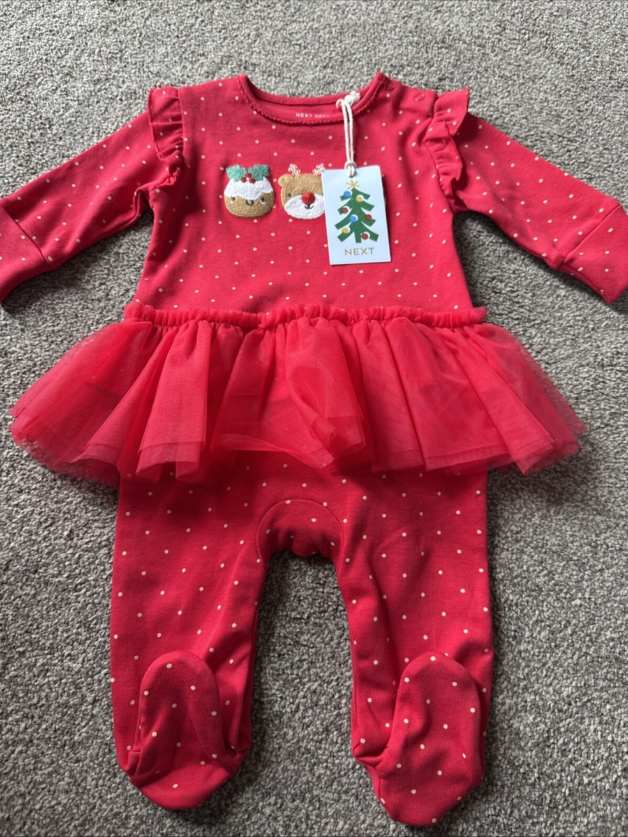 Next Baby Girls Tutu Christmas Sleepsuit Up To Months