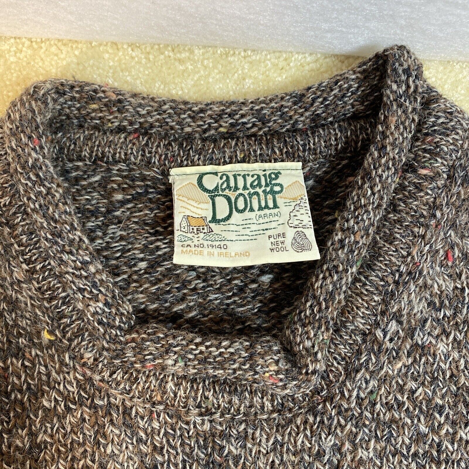 Carraig Donn Aran Vintage Pure New Wool XL Cable … - image 2