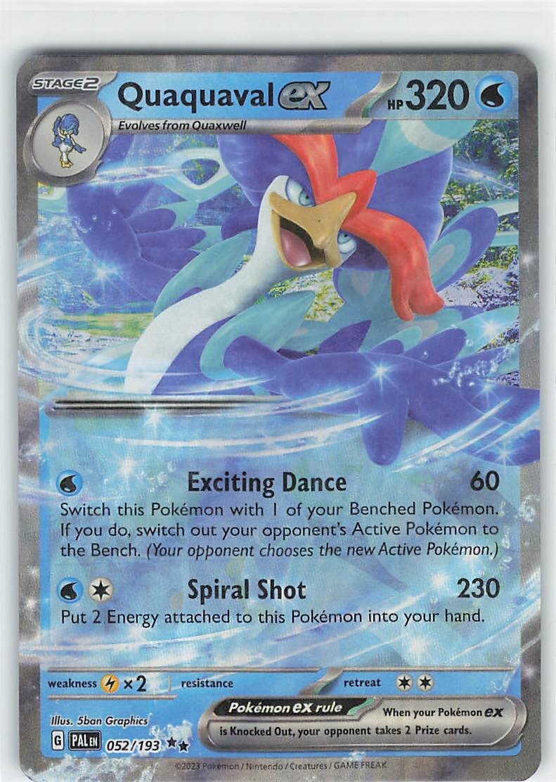 Pokemon TCG - Quaquaval ex Double Rare Holo - 052/193 - Paldea Evolved
