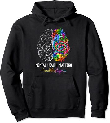 End The Stigma Mental Health Matters Mental Awareness Unisex Hooded Sweatshirt