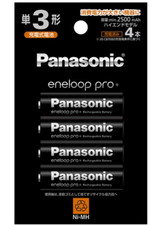 Panasonic Japan eneloop AA Min.2500 mAh 4 Pcs BK-3HCD/4H Ni-MH rechargeable