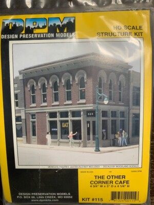 DPM HO SCALE STRUCTURE KIT #115 THE OTHER CORNER CAFE BUILDING FOR HO RAILROAD