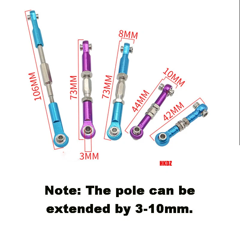 Alu Spurstange Lenkgestänge Spannschloss Lenkservo Für 1/10 RC Auto Buggy Modell - Bild 2 von 4