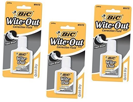 Quick Dry Correction Fluid, 0.7 FL oz (Pack of 3)