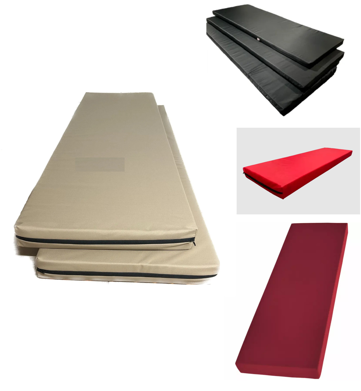 COLCHÓN DE ESPUMA VISCOELÁSTICA TAMAÑO PERSONALIZADO PARA AUTOCARAVANA/MTORHOME CON CUBIERTA DE CREMALLERA IMPERMEABLE