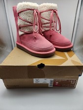 Koolaburra By Ugg Girls Youth Sz 12 Michon Short Boots Coral Pink Suede New Box