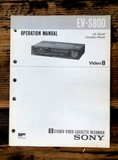 Sony EV-S800 Video 8 VCR Owner / Operation Manual Original 