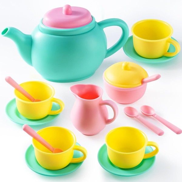 Joyin Teeservice Kinder Set, Spiel-KüChe ZubehöR, Tee Set Teeparty KinderküChe-image
