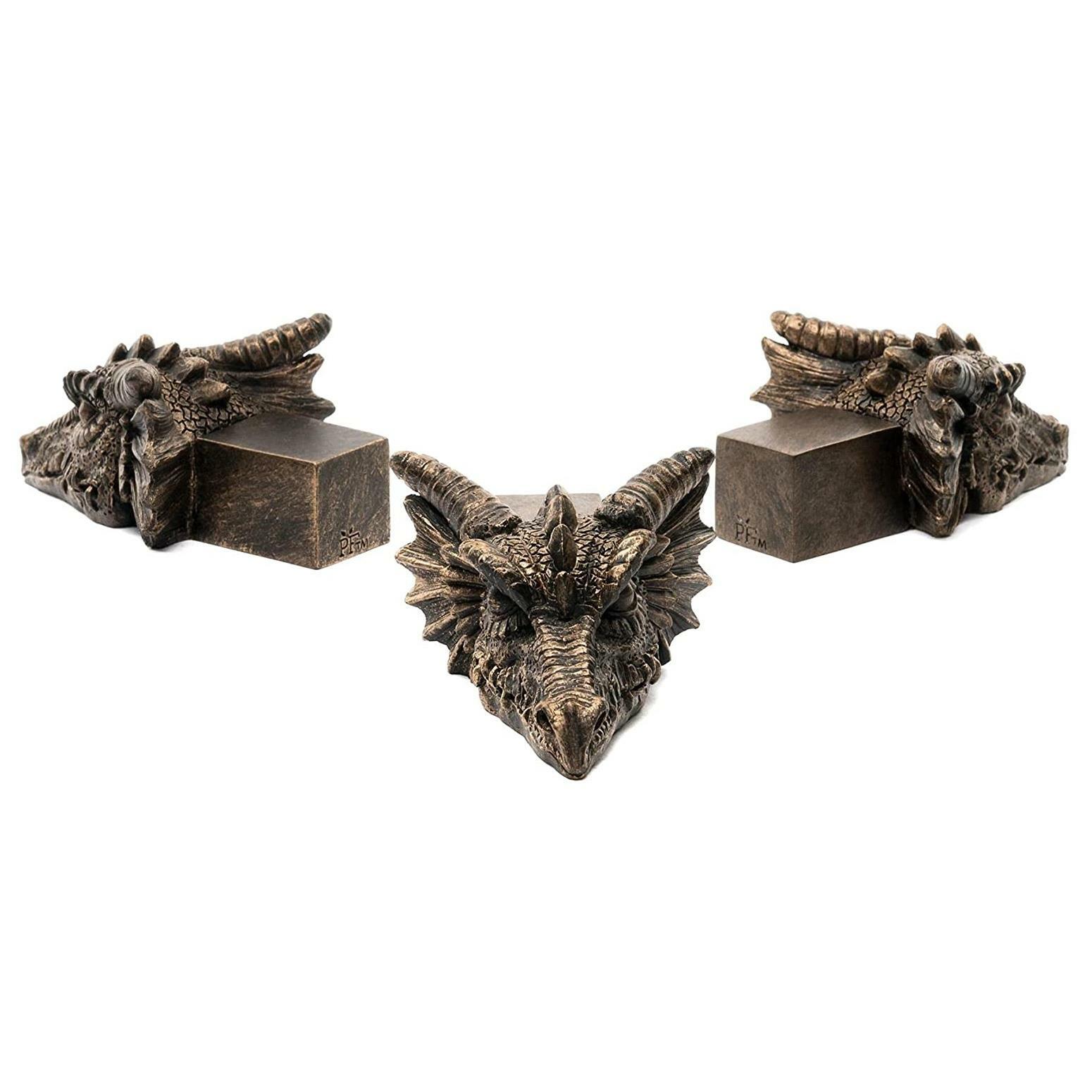 Potty Feet Mythical Dragon Set of 3 Polyresin Bronze Garden Plant Feet Ornament - Image 2