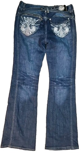 Vintage Dereon Low Rise Flare Jeans Women's Size 9/10 Embroidered Pockets - Picture 5 of 9