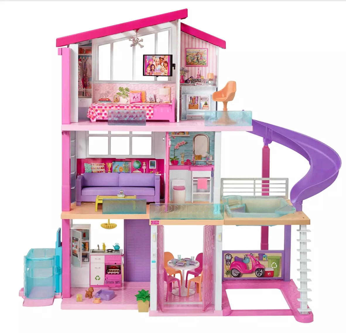 Doll House - Beauty Villa Set For Kids - Lovely Pink Doll House - Doll House  For Girls - Pink Color Doll Play House