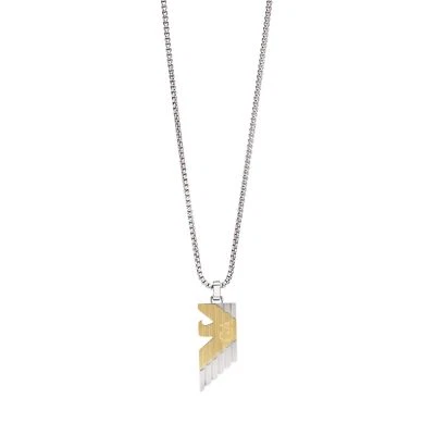 Collier Homme Emporio Armani EGS3073040 Acier inoxydable d'Or Logo - Photo 1/2