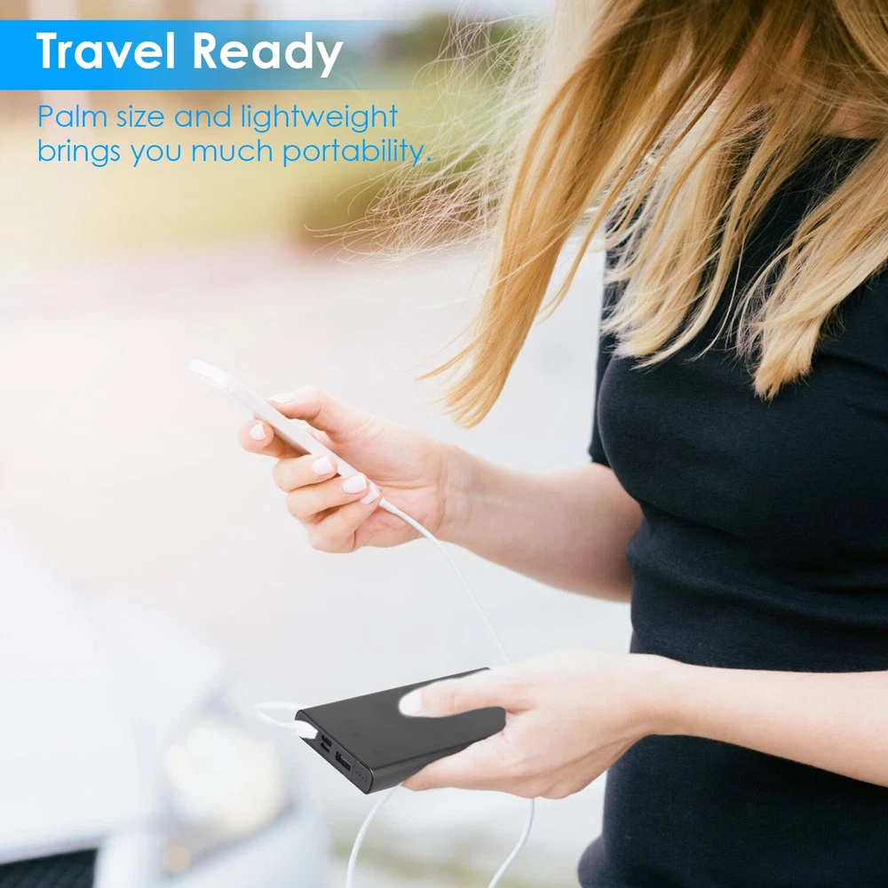 20000mAh Power Bank with Dual USB Ports for Fast Phone Charging