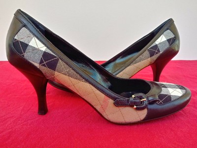 BURBERRY AUTENTICO SCARPE ELEGANTE,CLASSICO DONNA PELLE COLOR NERO DECOLTE  Nr.41 | eBay