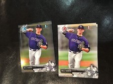 2017 Bowman Draft BD-104 Will Gaddis 11 count, 3 chrome, 8 base lot Rockies