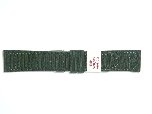 CINTURINI POLETTO Canvas Waterproof CONDURA & LORICA Watch Band 22 mm Green - Picture 3 of 3