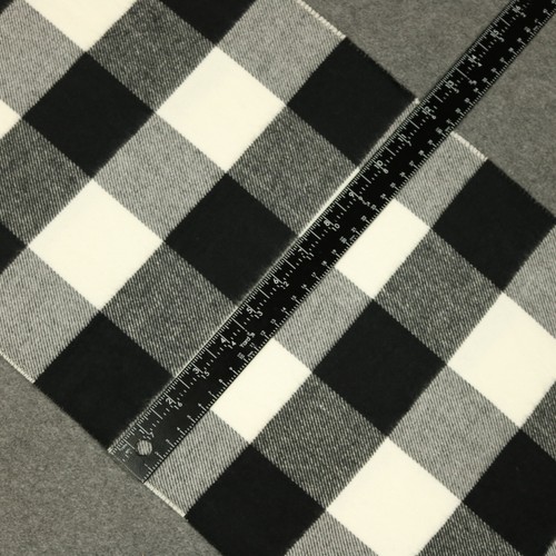 100 % Kaschmir hergestellt in Schottland Fransen kariert Rechteck Schal schwarz & weiß 73"x12" - Bild 9 von 10