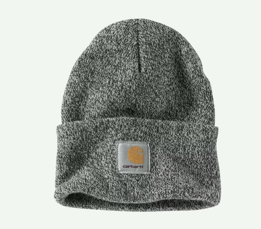 Carhartt Adult One Size Knit Cuffed Beanie Winter Hat Black/White Heather