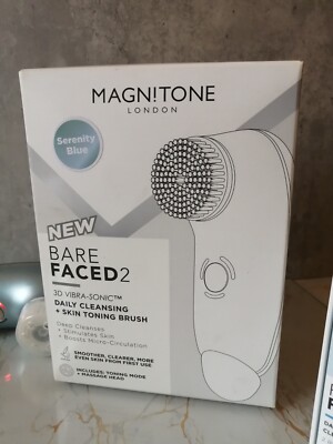 Magnitone Bare Faced 2 - 3D Vibra-Sonic Daily Cleansing Brush - Serenity Blue. 