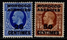 Morocco Agencies 1935 1937 KGV 25 centimes, 50 centimes SG219, 221 Mint