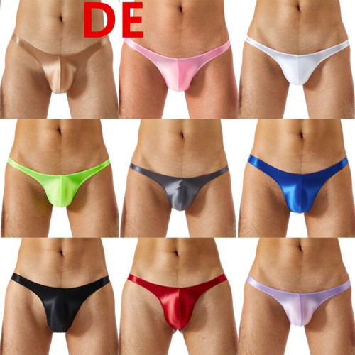 DE Herren Unterwäsche String Tanga T-Back Micro Tanga Glänzend Männer G-String - Photo 1/122