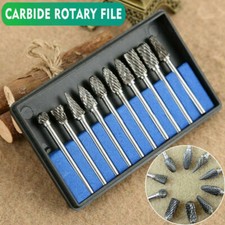 Image of 10X Tungsten Steel Solid Carbide Burrs For Dremel Rotary Bit Accessories Kit UK