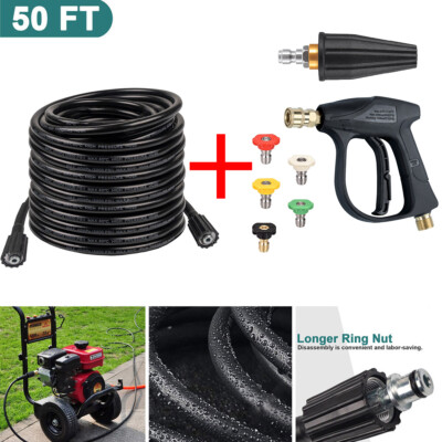 #ad #ad High pressure 4350 PSI50FT high pressure flushing hose 5800 PSIrotary nozzle $22.89