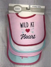 Luvable Friends 4pk Baby Girl Infant Feeder Feeding Saliva Bib Bibs Girl Pink 