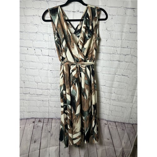 Elegant Tropical Print Maxi Dress Sleeveless V-Neck Summer Beach Vacation