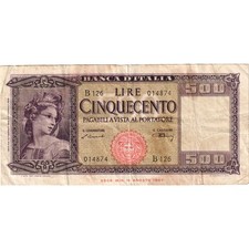 [#1296608] Italy, 500 Lire, 1947-08-14, VF