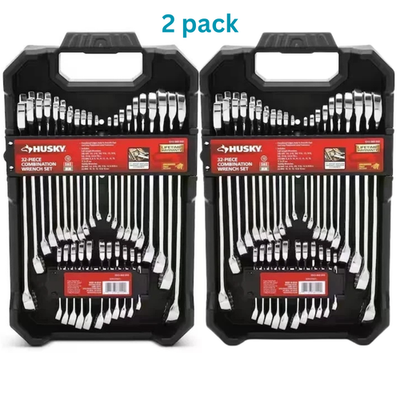 #ad Husky 64 Piece 32 each Combination Wrench Set amp; Organizer SAE amp; MM 1013 869 840 $89.97
