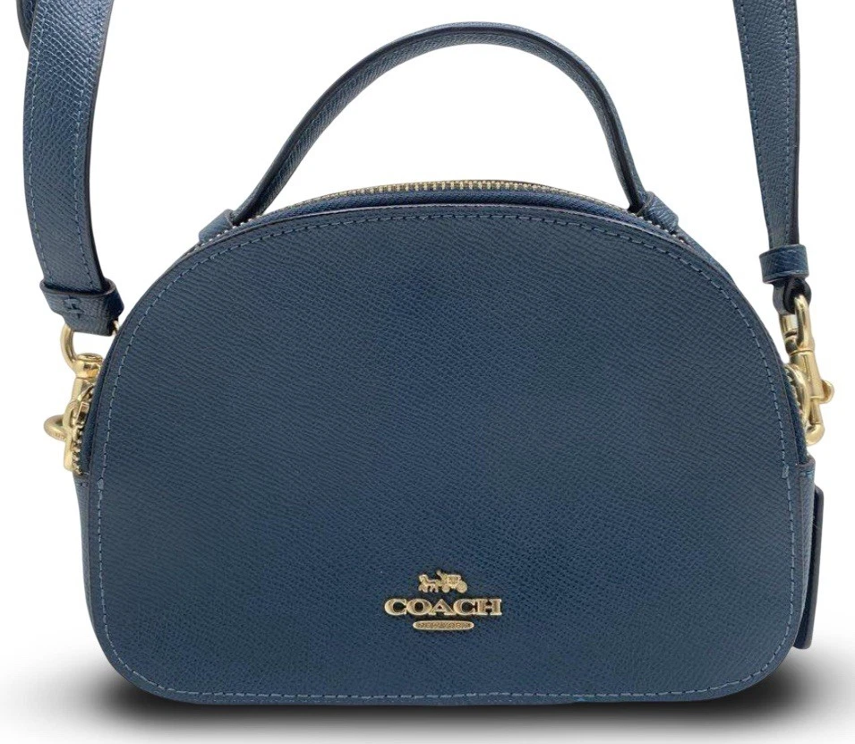 Borsa a tracolla Coach Serena borsa a tracolla in pelle blu pavone manico superiore 1589
