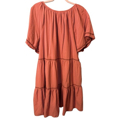 Abito babydoll a strati corallo BeachLunchLounge XXL boho estivo casual - Foto 5 di 8