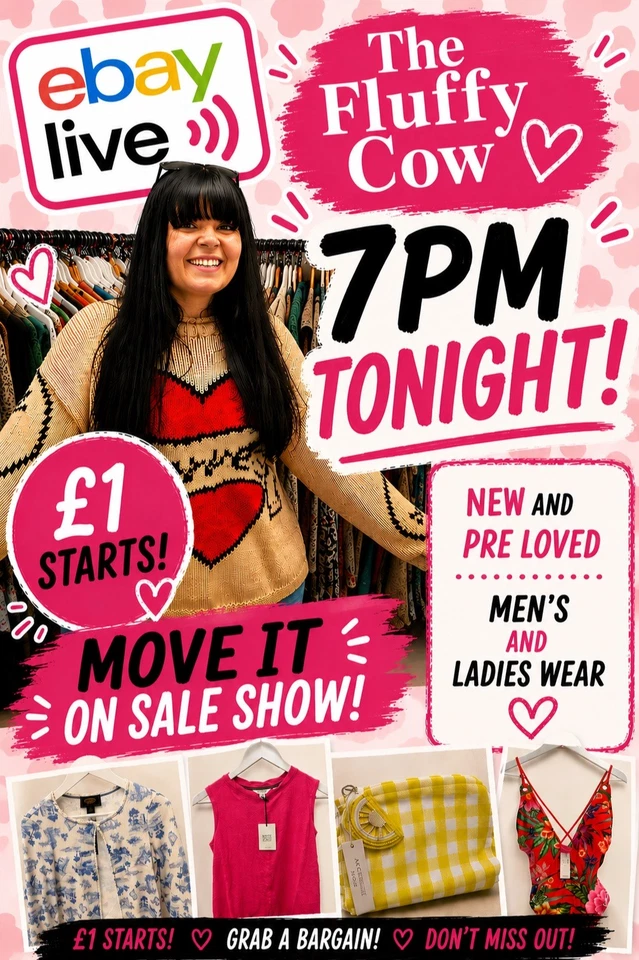 🖤£1 Starts | The Fluffy Cow | New With Tags | Pre Loved | Men's | Ladies🖤