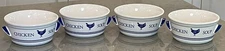 4 Vtg FTD Chicken Soup Cereal Ice Cream Bowls w/ Handles Pottery Crock-Like 20oz