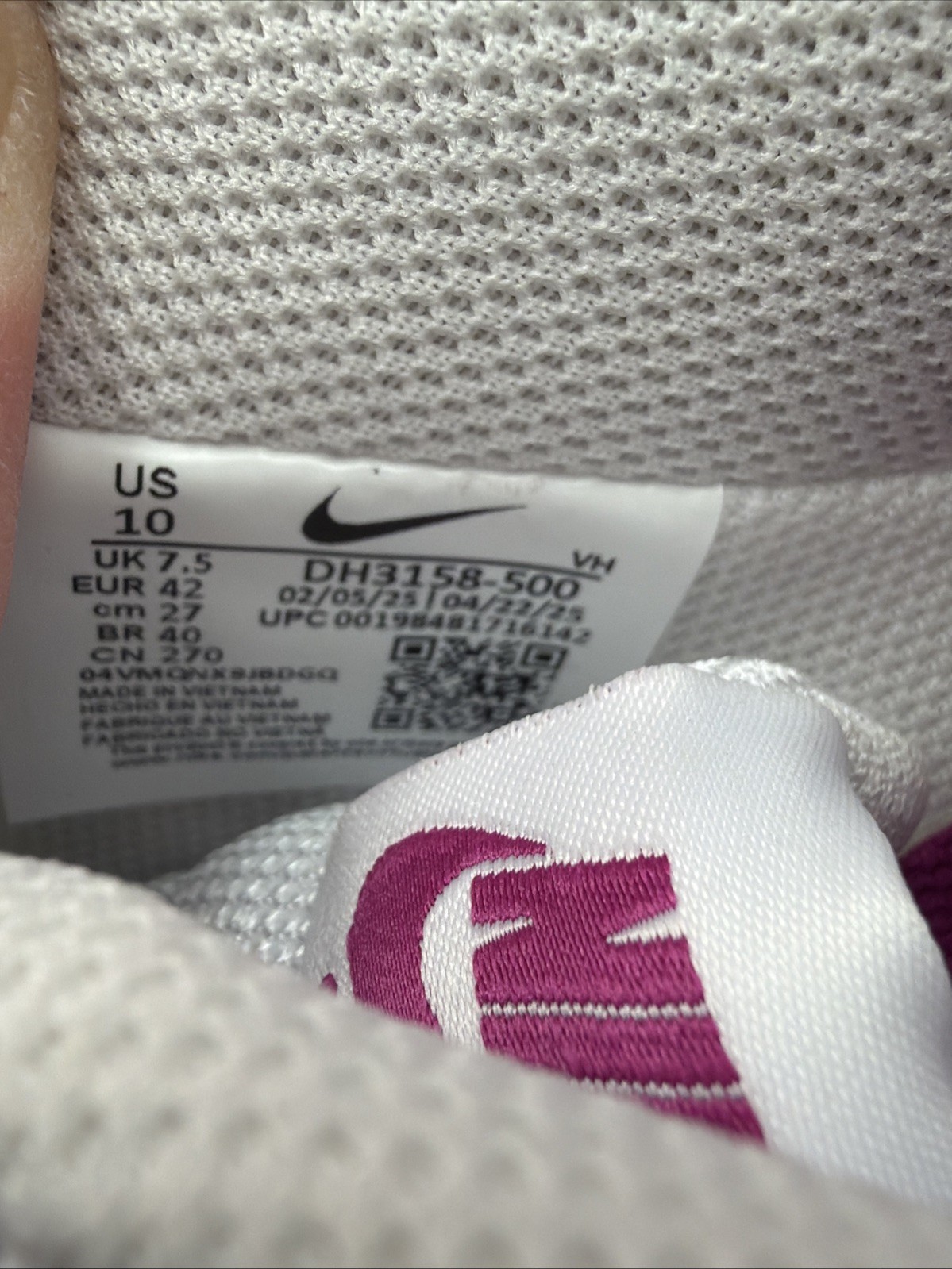 Nike Court Vision Lo NN NEW Women's SIZE 10 Shoes White Purple DH3158-500 thumbnail 9