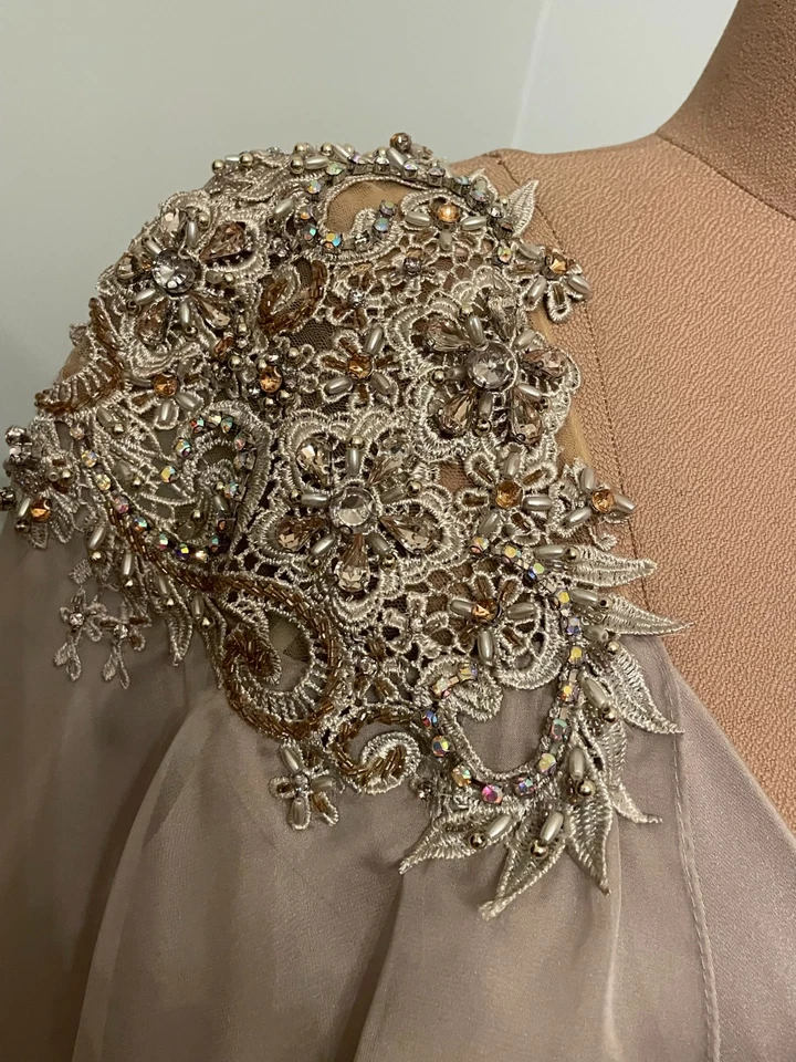 Vestido de noche Alyce Paris beige nuevo sin etiquetas talla XL Foto 2 de 4