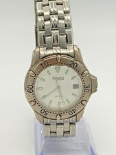 Caravelle by Bulova 43A Stainless Steel Watch Date Silver Dial Quartz Works