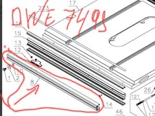 DWE7491 Table Saw Rack Rail Set, Silver, 2 Pieces