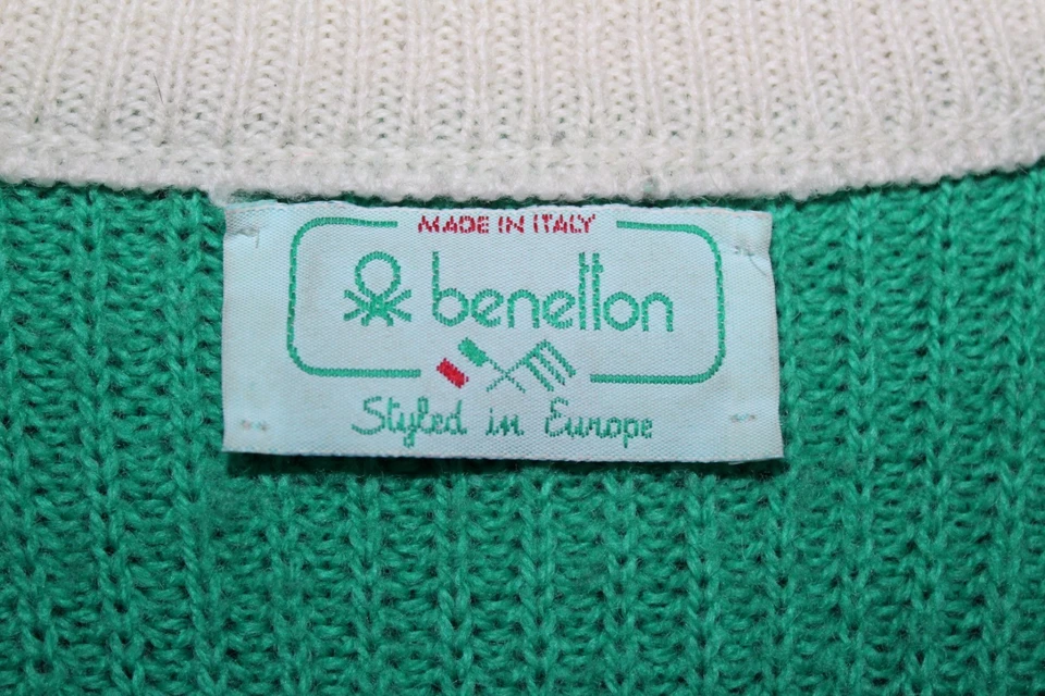 CÁRDIGAN DE LANA DE PUNTO VINTAGE AÑOS 90 BENETTON, TALLA: GRANDE Foto 3 de 4