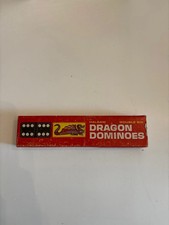 Halsam Dragon Dominoes Wooden Double Six 28 Pieces No. 622 Vintage Complete Set