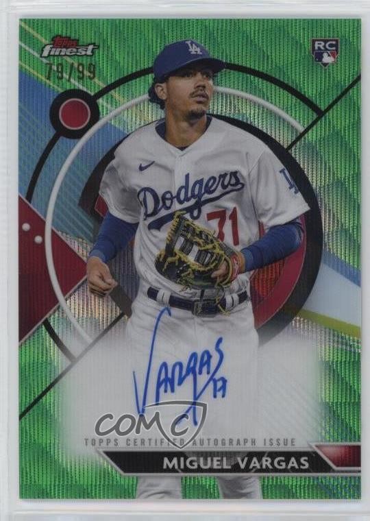 2023 Topps Finest Green Wave Refractor 79/99 Miguel Vargas Rookie Auto RC 4f5