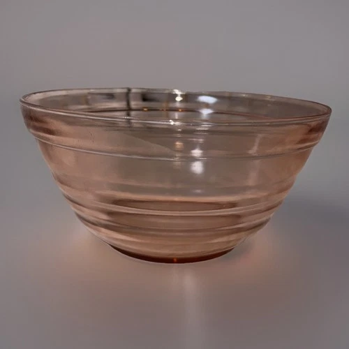 Vintage Anchor hocking depression glass pink serving bowl