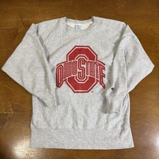 VINTAGE Ohio State Buckeyes Sweatshirt Mens Large Gray Reverse Weave 90s
