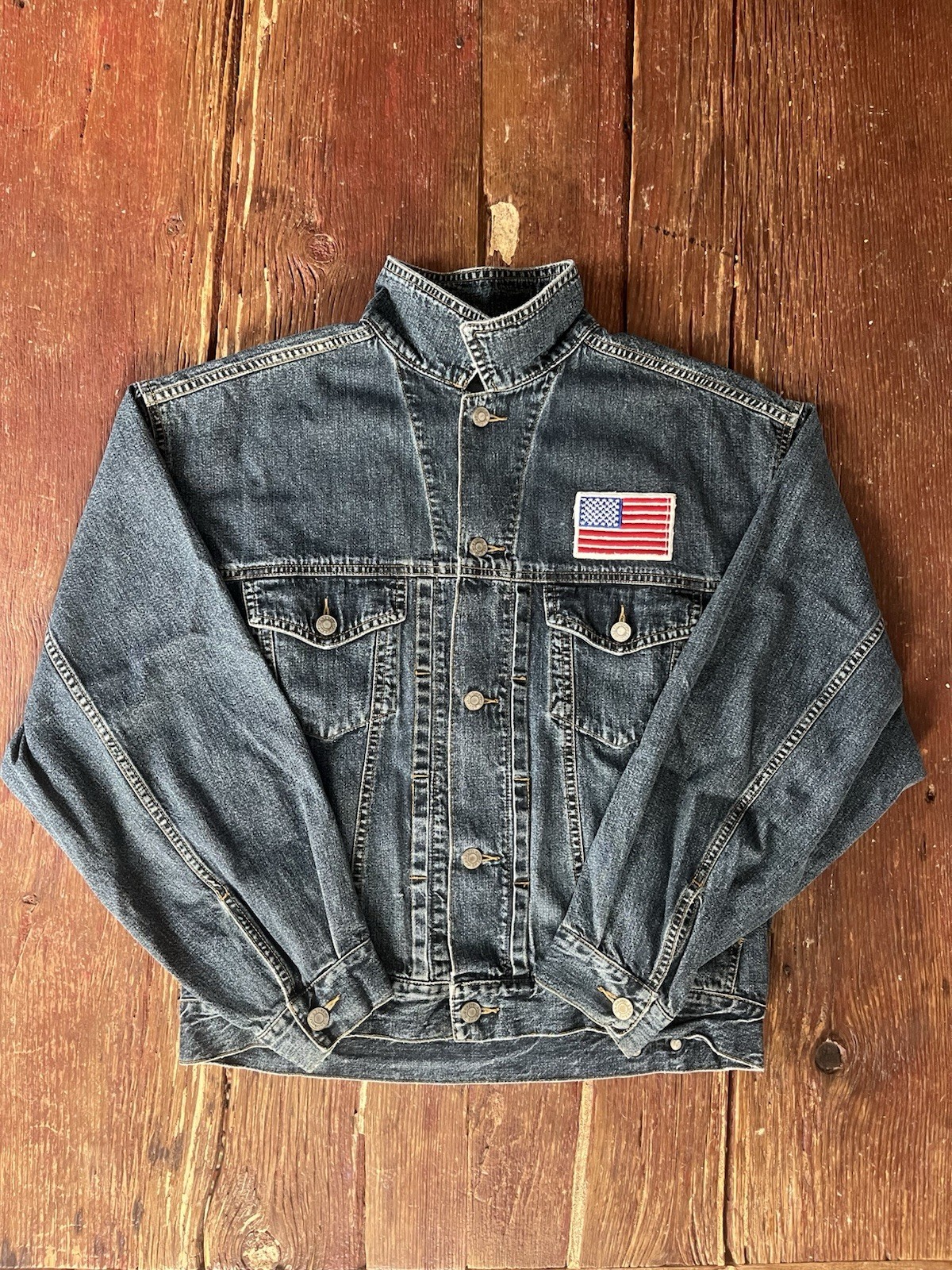 Gap Denim Jacket Vintage Patch, Medium - image 1