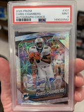 Chris Chambers 107 Auto /25 Prizm Sensational Signatures Psa 9