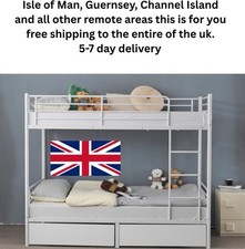 Twin Bunk Bed Frame 3Ft Single Loft Sleeper with Two Storage Drawer Ladder White