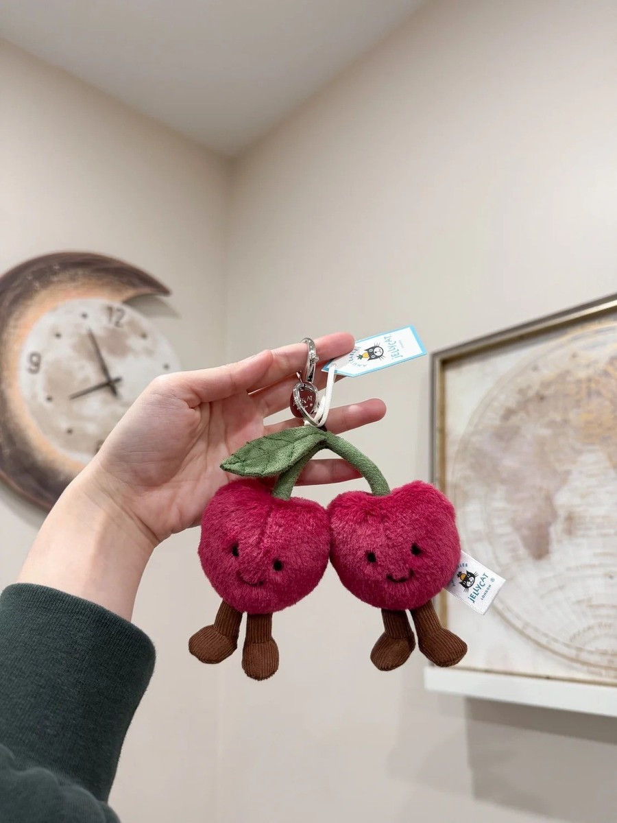 Jellycat Amuseable Cherries Bag Charm – Cute Plush Keychain
